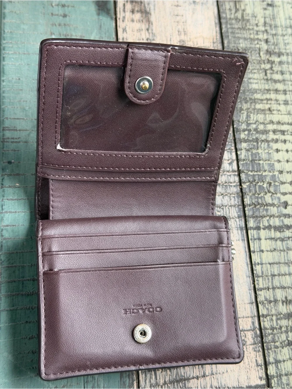Halloween Special!! Coach Purple Pebbled Leather Corner Zip Wallet
